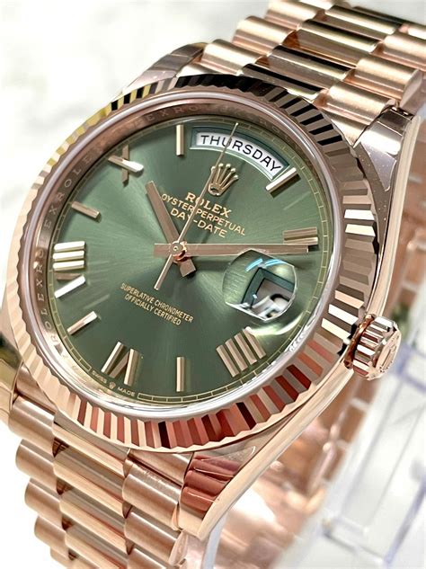 rose gold and silver rolex watch|rolex day date 40 228235.